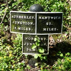 Milepost Shropshire Union Canal 3.5 Miles To South Of Norbury Junction