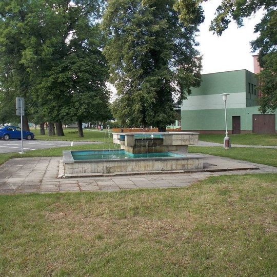 Fontána v parku u nádraží Vodňany