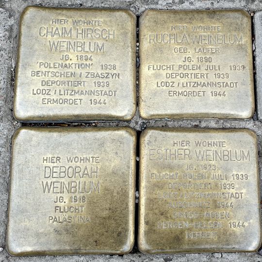 Stolperstein en memoria de Ruchla Weinblum
