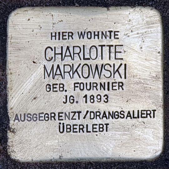 Stolperstein en memoria de Charlotte Markowski