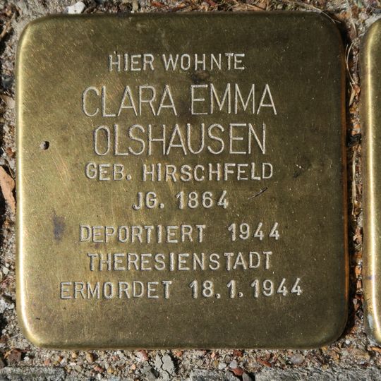 Stolperstein dedicated to Clara Emma Olshausen