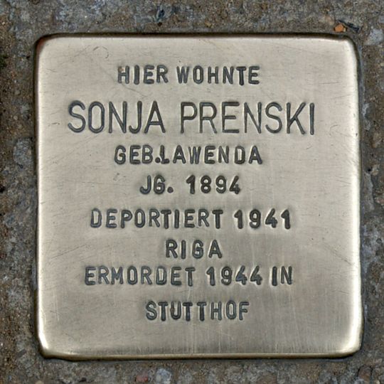 Stolperstein en memoria de Sonja Prenski