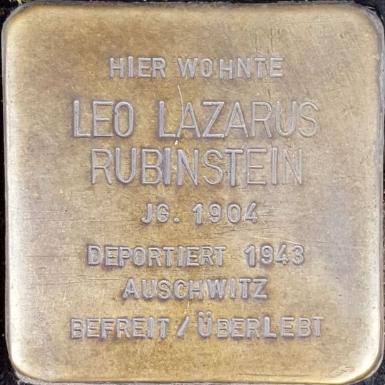 Stolperstein à la mémoire de Leo Lazarus Rubinstein