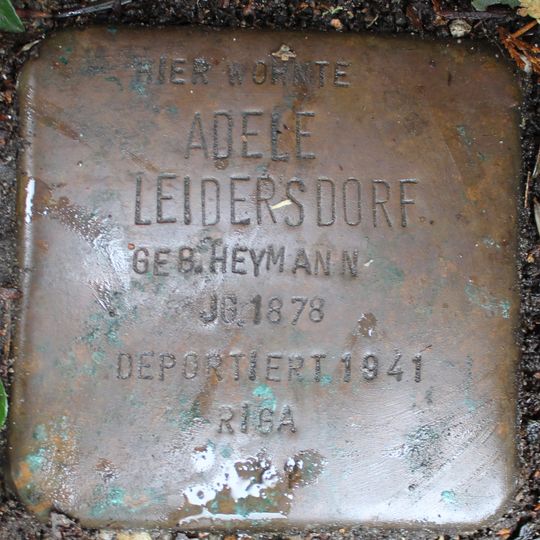 Stolperstein en memoria de Adele Leidersdorf