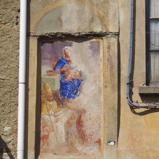 Catholic church building, mural, Work of art