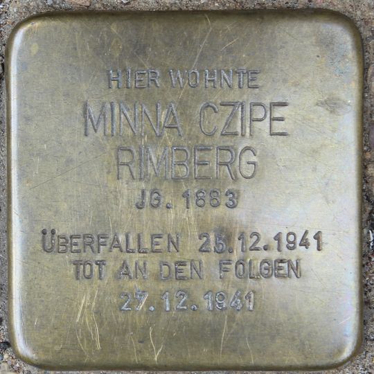Stolperstein em memória de Minna Czipe Rimberg