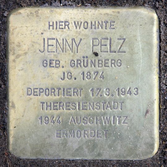 Stolperstein dedicated to Jenny Pelz