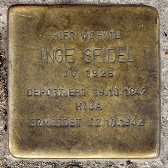 Stolperstein en memoria de Inge Seidel