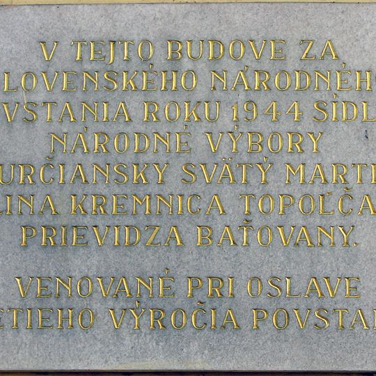 YMCA, tabuľa pamätná