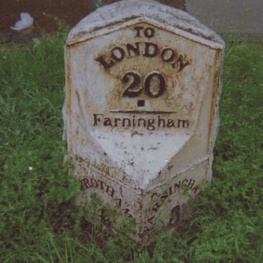 Milestone, London Road, N of Millfield Road, at front of Texaco filling station