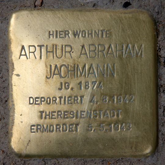 Stolperstein dedicated to Arthur Abraham Jachmann