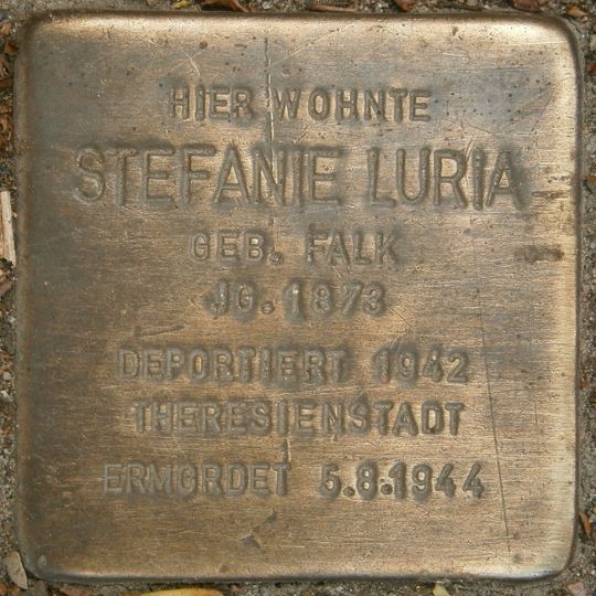 Stolperstein dedicated to Stefanie Luria