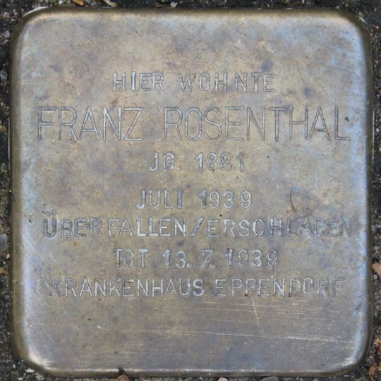 Stolperstein dedicated to Franz Rosenthal