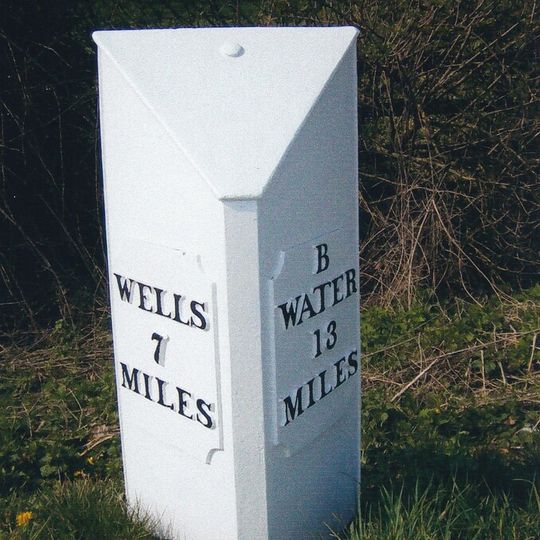Milepost, Pomparles Bridge, near Street