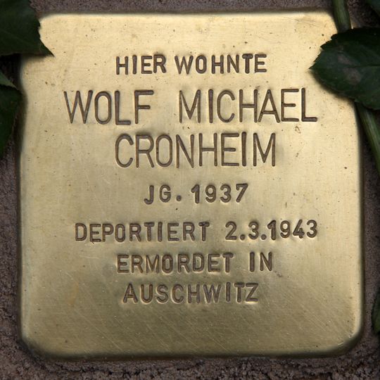 Stolperstein dedicated to Wolf Michael Cronheim