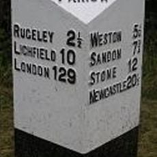 Milepost, between Colwich & Wolsley Bridge