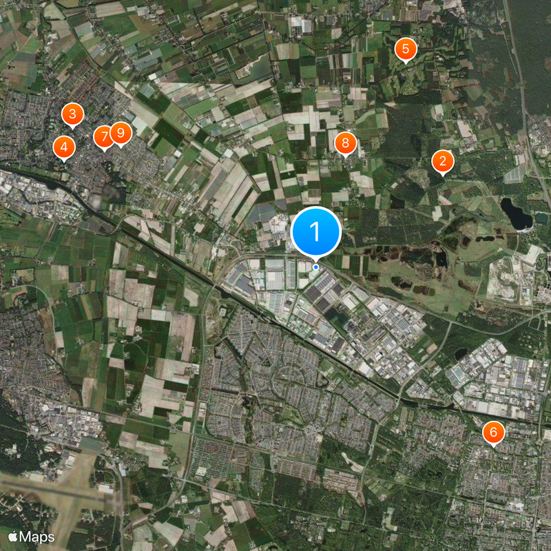 Tesla facilities in Tilburg Map