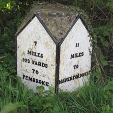 Milepost on A4075