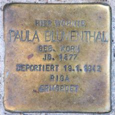 Stolperstein dedicated to Paula Blumenthal