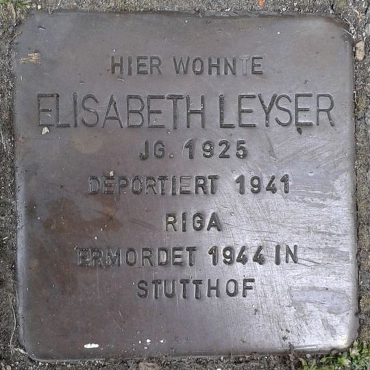 Stolperstein à la mémoire d’Elisabeth Leyser
