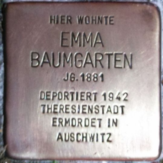 Stolperstein en memoria de Emma Baumgarten
