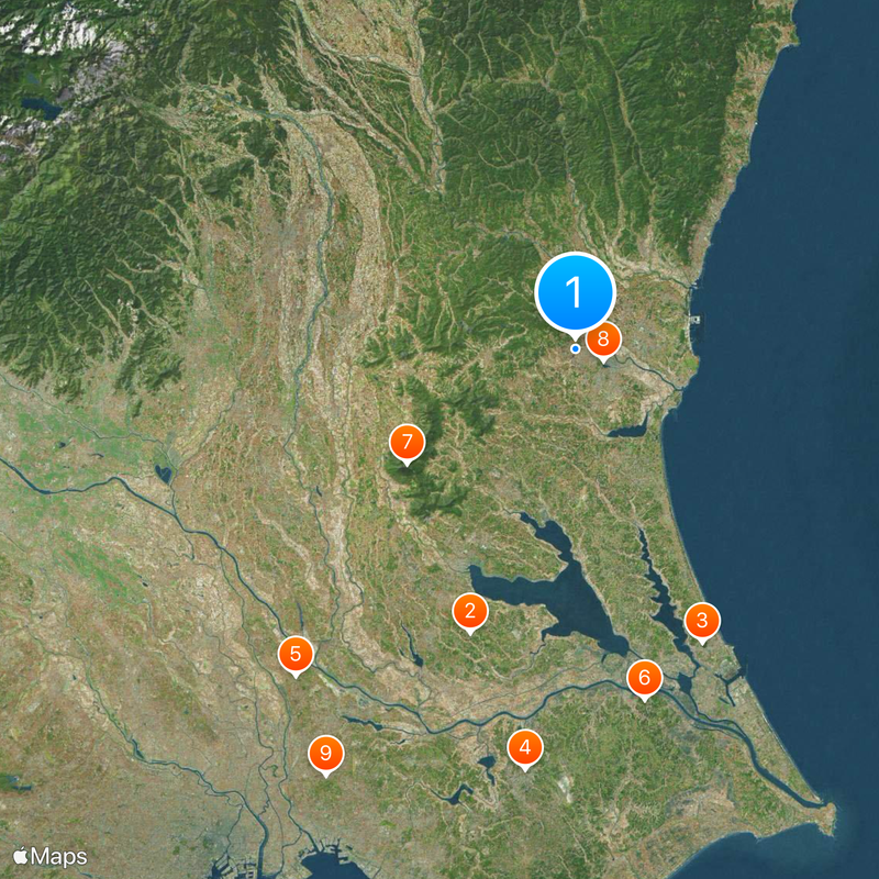 Province de Hitachi Carte