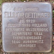 Stolperstein dedicated to Ellinor Oettinger