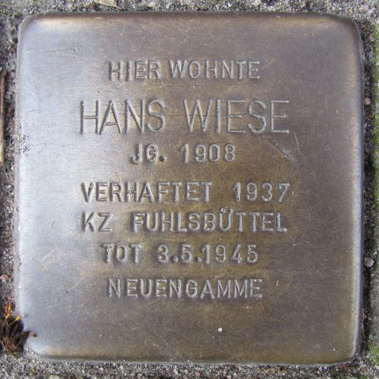 Stolperstein en memoria de Hans Wiese