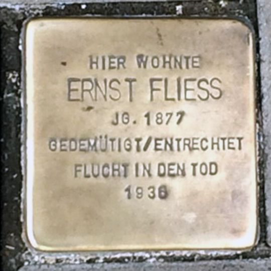 Stolperstein à la mémoire de Ernst Fliess
