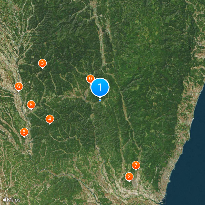 Cataratas Fukuroda Mapa