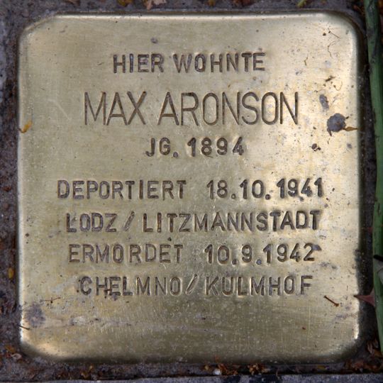 Stolperstein dedicated to Max Aronson