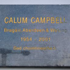 Plaque to Calum Campbell