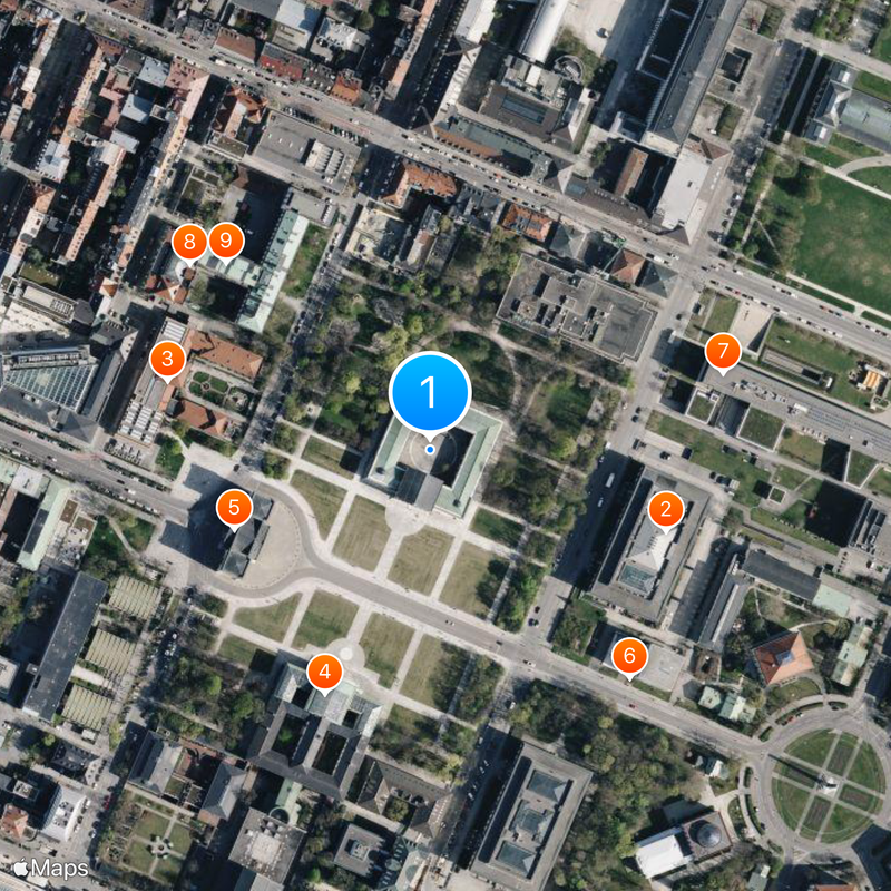 Gliptoteka monachijska Mapa