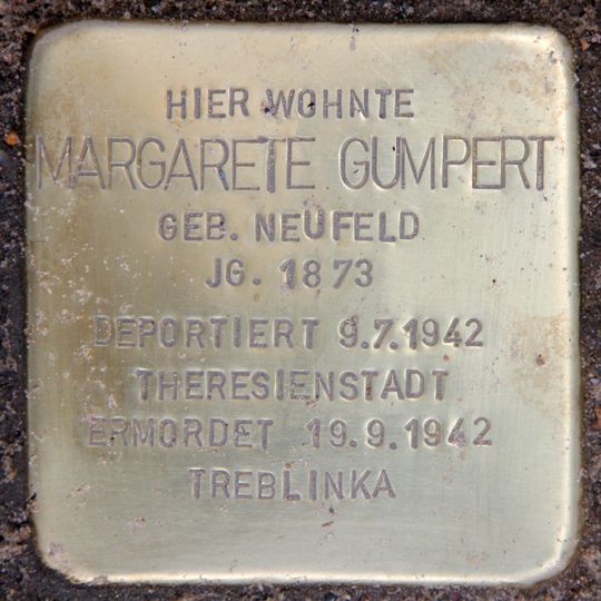 Stolperstein en memoria de Margarete Gumpert