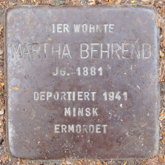 Stolperstein dedicated to Martha Behrend