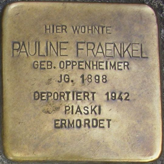 Stolperstein em memória de Pauline Fraenkel