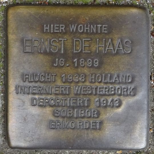 Stolperstein en memoria de Ernst de Haas