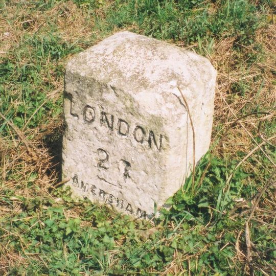 Milestone, between lay-by and roundabout for School Lane jct