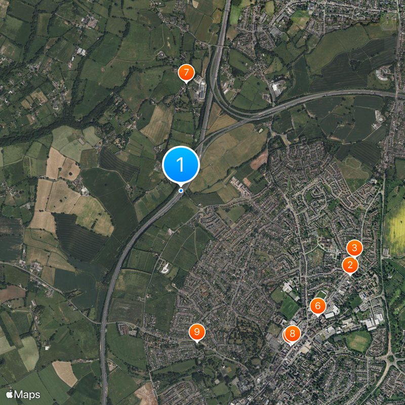 M42 motorway Map