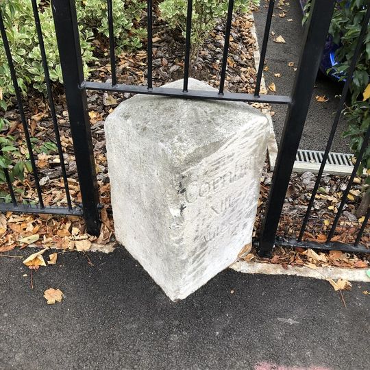 Milestone, Cheam Road, by No. 135, opp. Carlisle Road