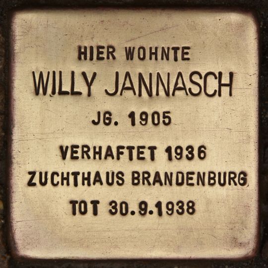 Stolperstein en memoria de Willy Jannasch