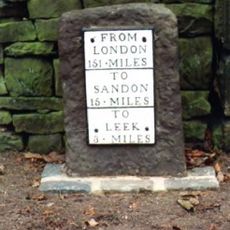 Milestone, Cheddleton Park, by gates to Ashcombe Park