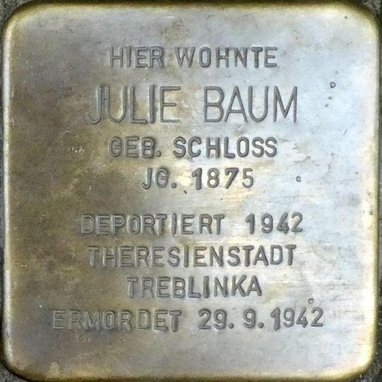 Stolperstein en memoria de Julie Baum geb. Schloss