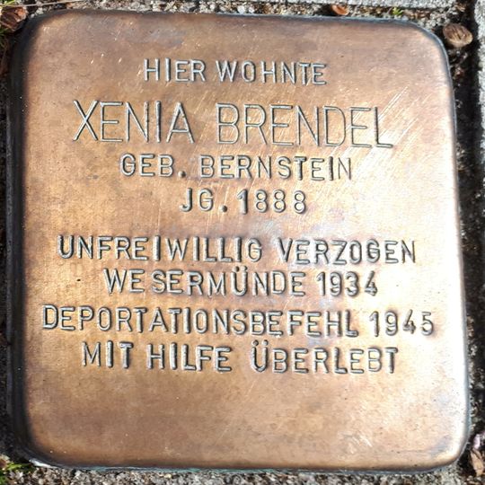Stolperstein en memoria de Xenia Brendel