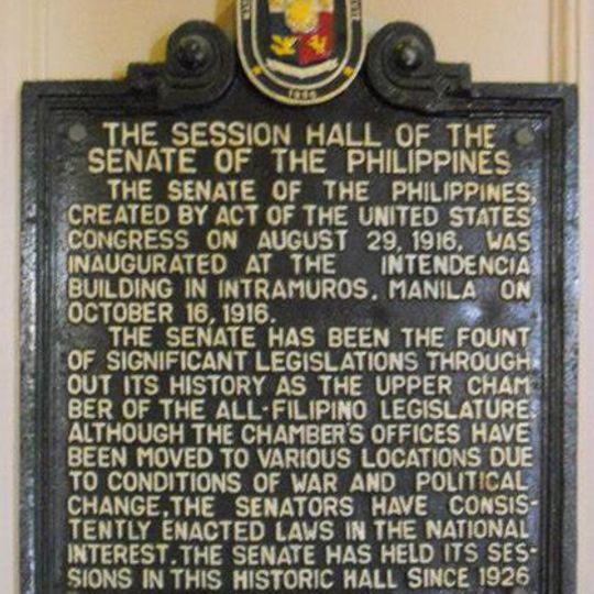 The Session Hall of the Senate of the Philippines historical marker