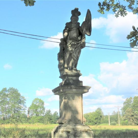 Socha svatého Floriána na rozcestí před klášterem v Teplé