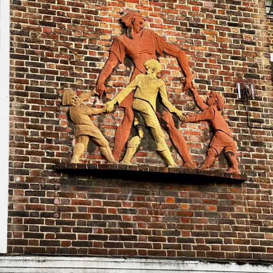 Mother and Children Playing