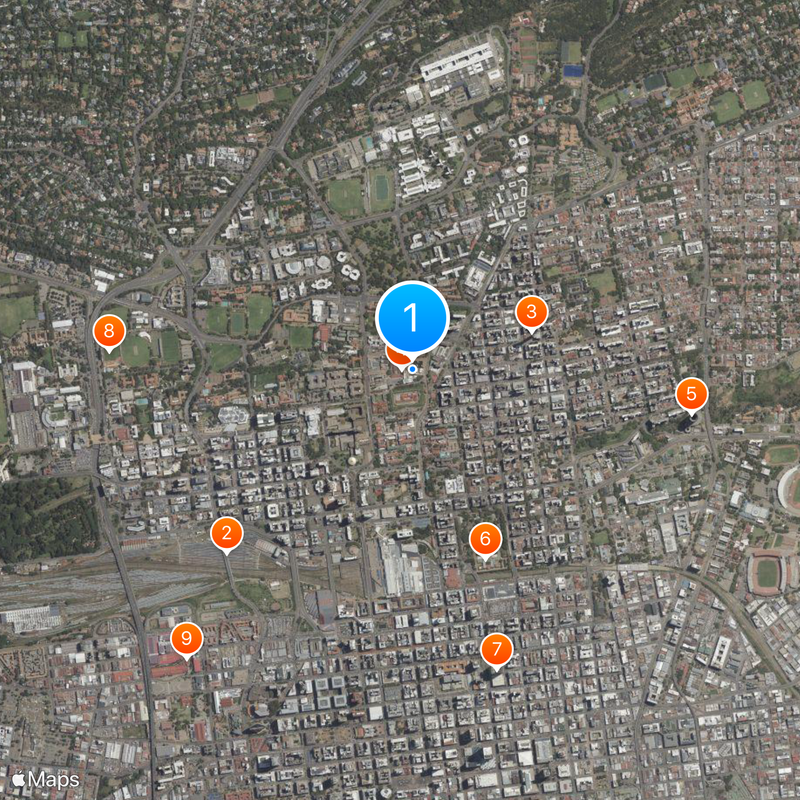 Corte Constitucional da África do Sul Mapa