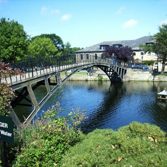 Iron Bridge across Lake to Walton Hall