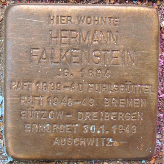 Stolperstein dedicated to Hermann Falkenstein